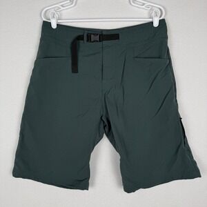 Prana Mens L Nylon Hiking Breathe Cargo Shorts Integrated Belt Zipper Pocket